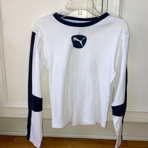Womens long sleeve white sport top. Puma.
